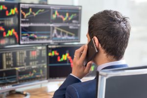 stock broker trading online while-accepting orders by phone